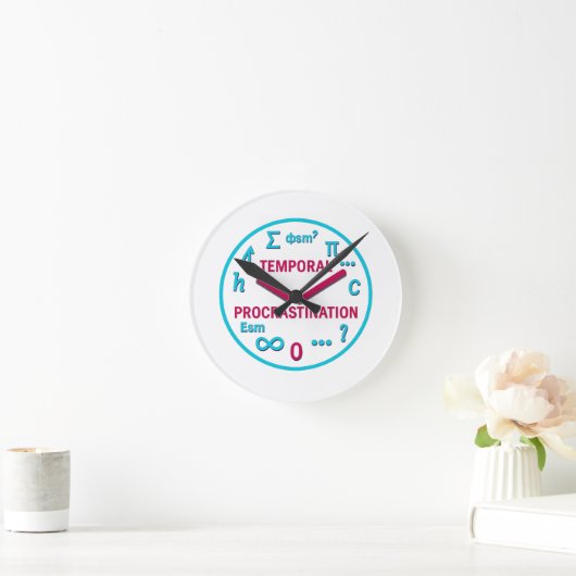 Temporal Procrastination Funny Physics Wall Clock ラウンド壁時計 (ホーム)