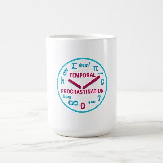 Temporal Procrastination Physics Clock T-Shirt コーヒーマグカップ (中央)