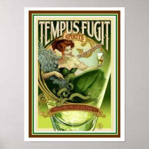 Tempus Fugitの精神12 x 16ポスター ポスター