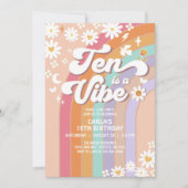 TENはヴィベデイジーレインボーヒッピー誕生日 招待状 (正面)