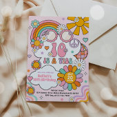 TenはVibe Groovy 70sフラワーパワー誕生日 招待状