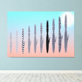 Ten Cat's Geometric Pattern  キャンバスプリント (インサイチュ (ウッドフロア))