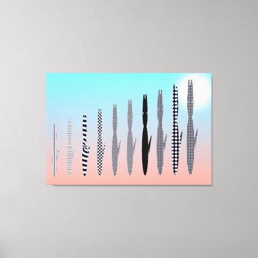 Ten Cat's Geometric Pattern キャンバスプリント (正面)