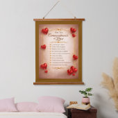 Ten Commandments of Love 吊り下げ型タペストリー (寝室)