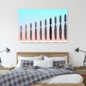 Ten Crochet Cats Geometric Pattern  キャンバスプリント (インサイチュ (寝室))