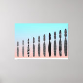 Ten Crochet Cats Geometric Pattern  キャンバスプリント (正面)