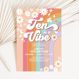 TEN is a Vibe ダイジー レインボー ヒッピーバースデー 招待状