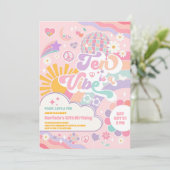Ten Is A Vibe Retro Groovy Daisy 10th Birthday Inv 招待状 (スタンド正面)