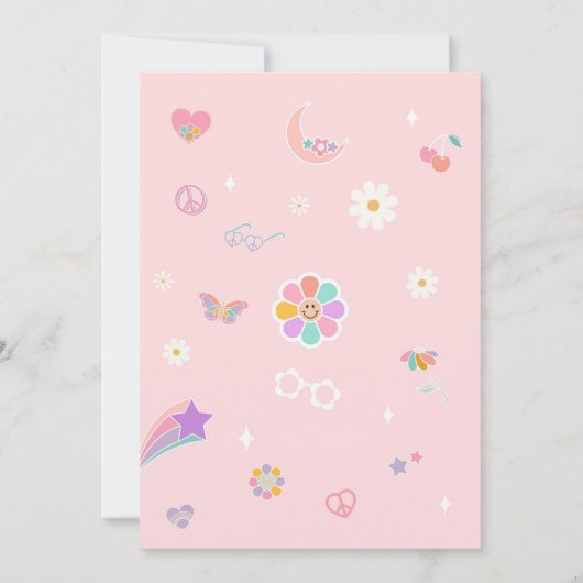 Ten Is A Vibe Retro Groovy Daisy 10th Birthday Inv 招待状 (裏面)