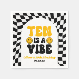 Ten Is A Vibe Retro Tenth 10th Birthday Party スタンダードカクテルナプキン