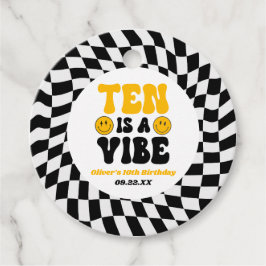 Ten Is A Vibe Retro Tenth 10th Birthday Party フェイバータグ
