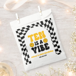 Ten Is A Vibe Retro Tenth 10th Birthday Party フェイバーバッグ