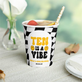 Ten Is A Vibe Retro Tenth 10th Birthday Party 紙コップ