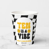 Ten Is A Vibe Retro Tenth 10th Birthday Party 紙コップ (正面)