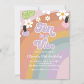 Ten is a vibe Spa Rainbow 10歳の誕生日おめでとう 招待状 (正面)