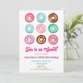 Ten Is So Sweet ドーナツ 10歳の誕生日パーティー 招待状 (スタンド正面)