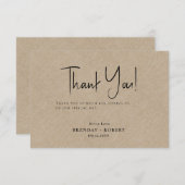 Ten linenシンプル Script Welcomeサンキューカード サンキューカード (正面/裏面)