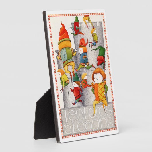 TEN LORD A LEAPING 5 x 7木製プラーク+イーゼル フォトプラーク (側面)