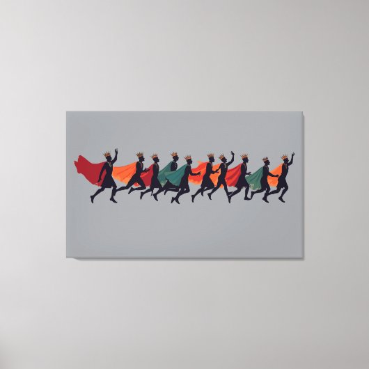 Ten Lords A Leaping Cut-Out Stencil-Style 2 キャンバスプリント (正面)