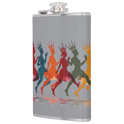 Ten Lords A Leaping Cut-Out Stencil-Style 3 フラスク (左)