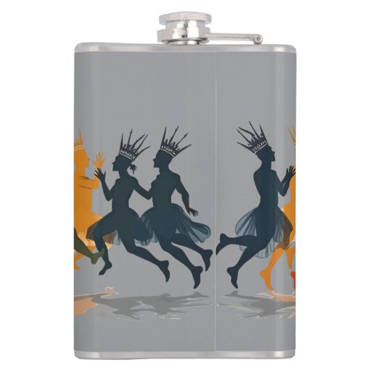 Ten Lords A Leaping Cut-Out Stencil-Style 3 フラスク (裏面)