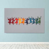 Ten Lords A Leaping Cut-Out Stencil-Style 4 キャンバスプリント (インサイチュ (ウッドフロア))