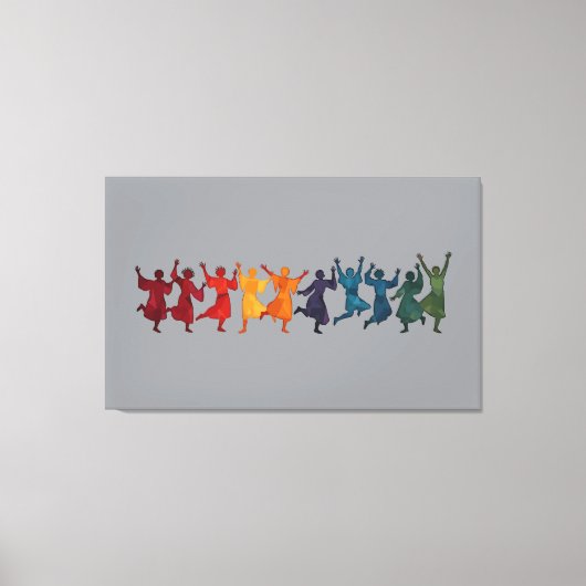 Ten Lords A Leaping Cut-Out Stencil-Style 4 キャンバスプリント (正面)