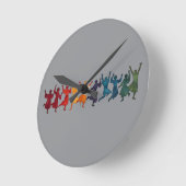 Ten Lords A Leaping Cut-Out Stencil-Style 4 ラウンド壁時計 (傾斜)