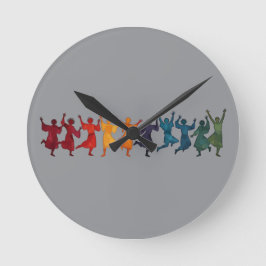 Ten Lords A Leaping Cut-Out Stencil-Style 4 ラウンド壁時計