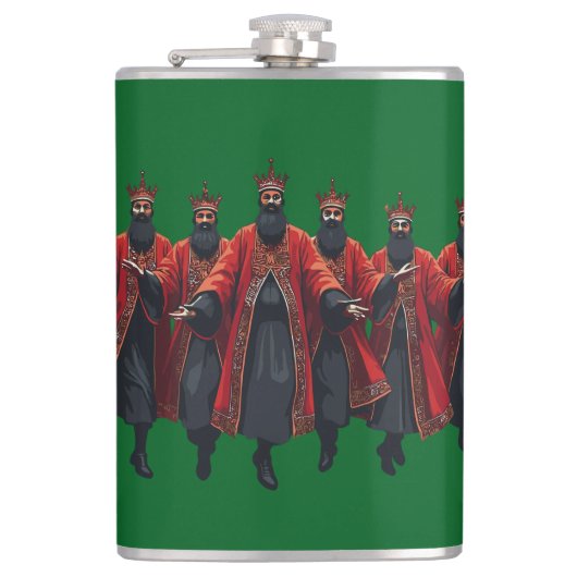 Ten Lords A Leaping Cut-Out Strencil-Style 6 フラスク (正面)