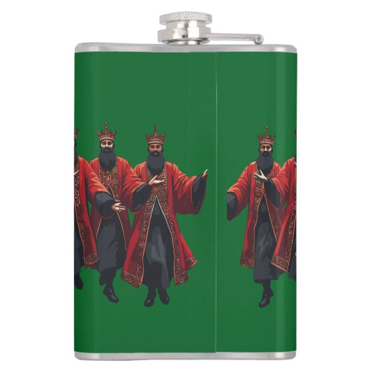 Ten Lords A Leaping Cut-Out Strencil-Style 6 フラスク (裏面)