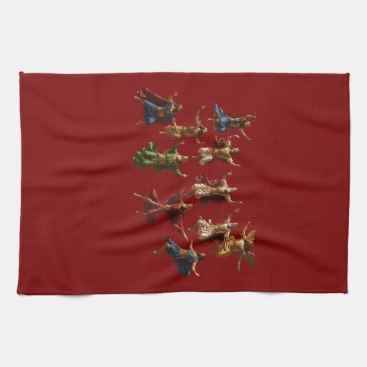 Ten Lords Leaping The Ten Commandments Vector  キッチンタオル (横)