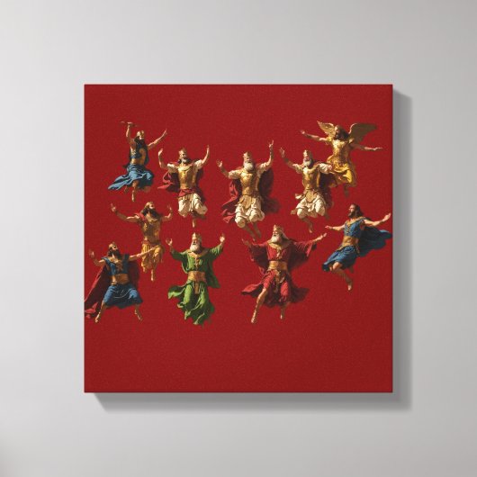 Ten Lords Leaping The Ten Commandments Vector キャンバスプリント (正面)