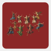 Ten Lords Leaping The Ten Commandments Vector  スクエアシール (正面)