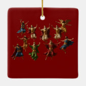 Ten Lords Leaping The Ten Commandments Vector  セラミックオーナメント (裏面)