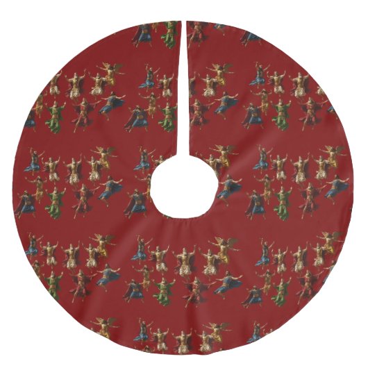 Ten Lords Leaping The Ten Commandments Vector ブラッシュドポリエステルツリースカート (正面)