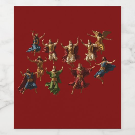 Ten Lords Leaping The Ten Commandments Vector  ワインラベル (シングルラベル)