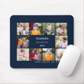 Ten Photo Collage Grandpa We Love You Navy マウスパッド (マウス)