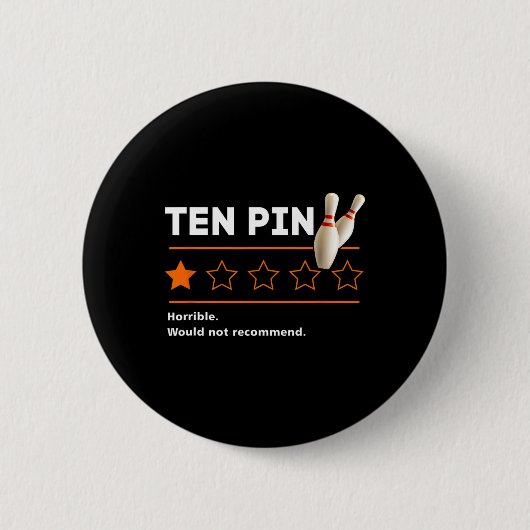 Ten Pin One Star-Reviewが最悪の場合 缶バッジ (正面)
