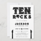 Ten Rocks Guitar Pick 10th Birthday Party 招待状 (正面)