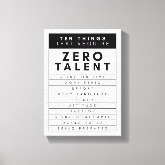 Ten Things That Require Zero Talent  キャンバスプリント (正面)