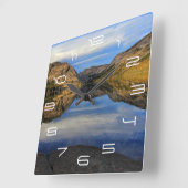 Tenaya湖の反射 スクエア壁時計 (傾斜)