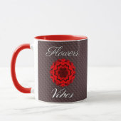 Tendance floral "flowers vibes" avec fleur rouge マグカップ (左)