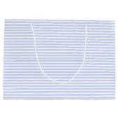 Tender Baby Blue Pale Sky Blue and White Stripe ラージペーパーバッグ (裏面)