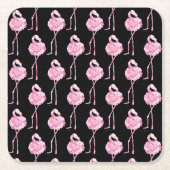 Tender Flamingo Series デザイン3 スクエアペーパーコースター (正面)