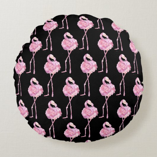 Tender Flamingo Series Design 3 丸型クッション (正面)