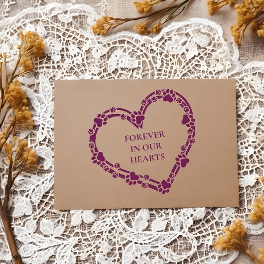 Tender Loving Memorial Heart Pet Paws Print  ラバースタンプ