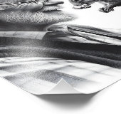 Tender Moment with Squirrel Vintage Black & White フォトプリント (角)