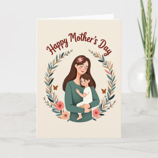 Tender Mothers Day Wreath Card カード