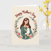 Tender Mothers Day Wreath Card カード (黄色い花)